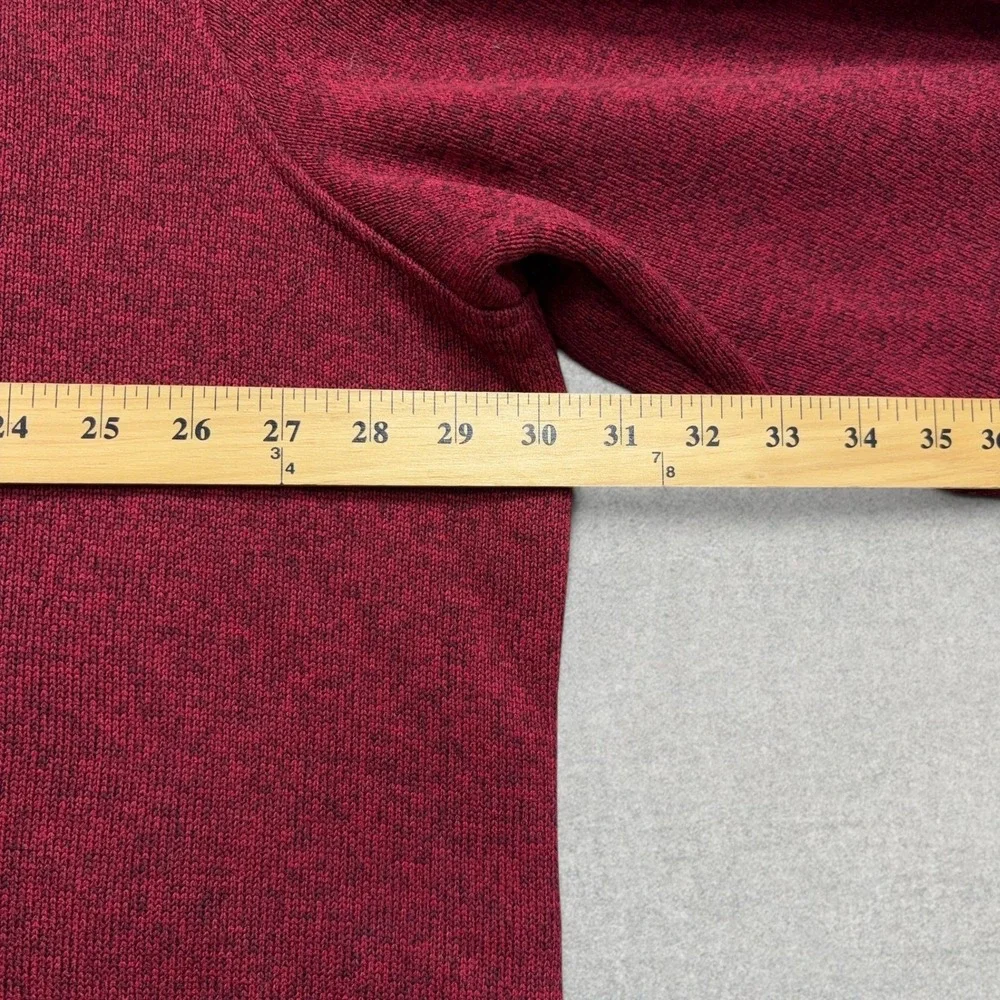 LL Bean Sweater Fleece Pullover Mens 3XL Tall Maroon Heather Snap Mock Neck